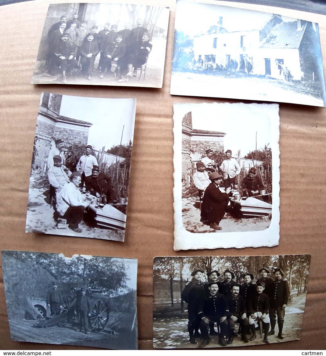 GUERRE 1914/1918 SIX PHOTOS ET CARTES POSTALES DE MILITAIRES ET OFFICIERS CHASSEURS ALPINS CANON MENTIONS AU DOS - 1914-18