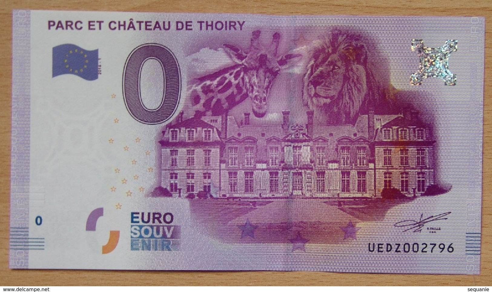 Billet Touristique 0 Euro  Parc Et Château De Thoiry 2016 - Altri & Non Classificati