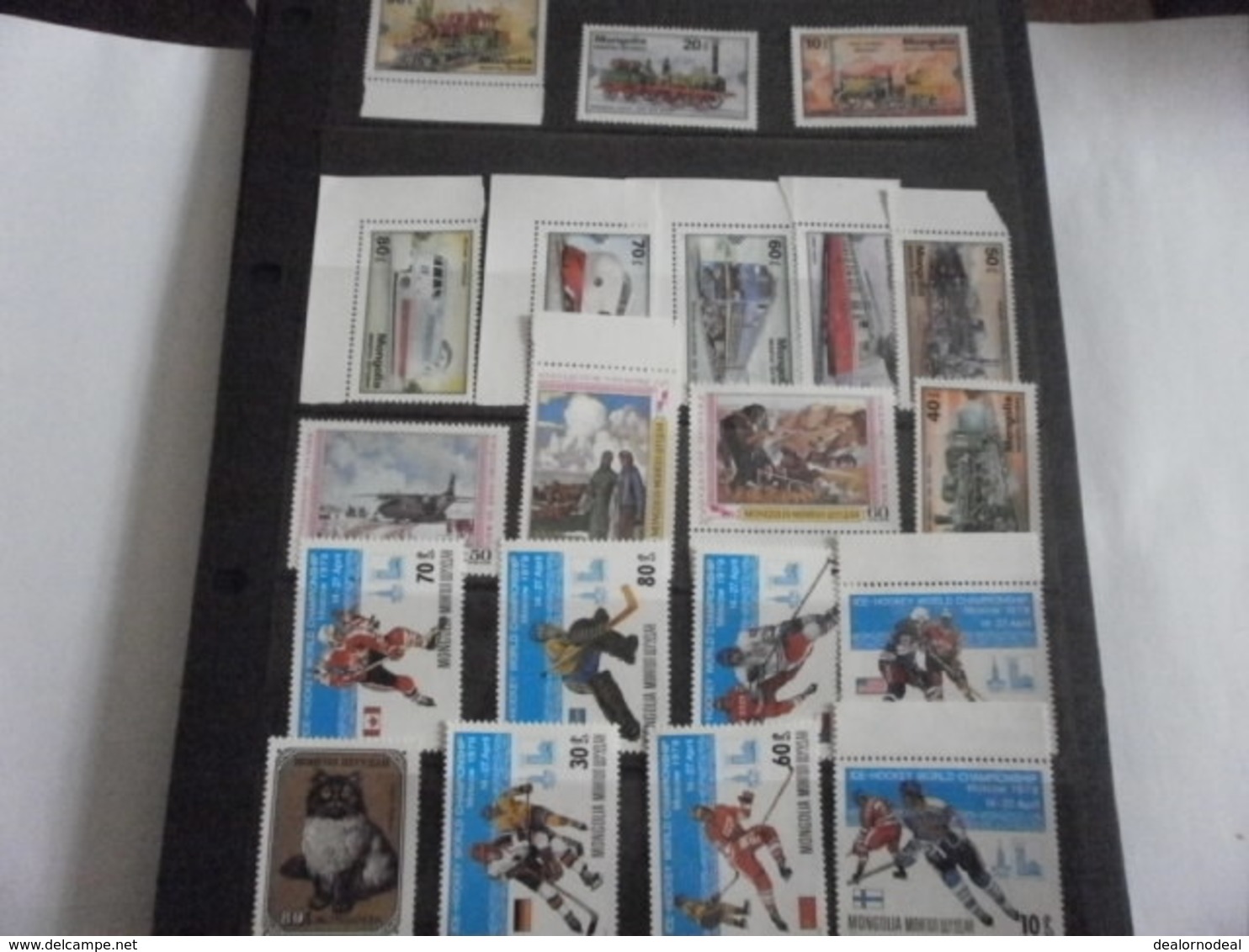 Stamp Sets Mongolia Ice Hockey, Trains 1979 - Mongolia