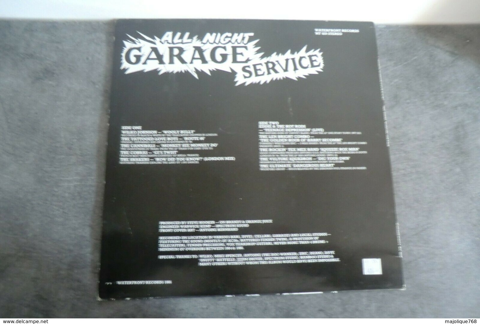 Disque - All Night Garage Service - Waterfront Records WF 029 - 1986 - - Rock