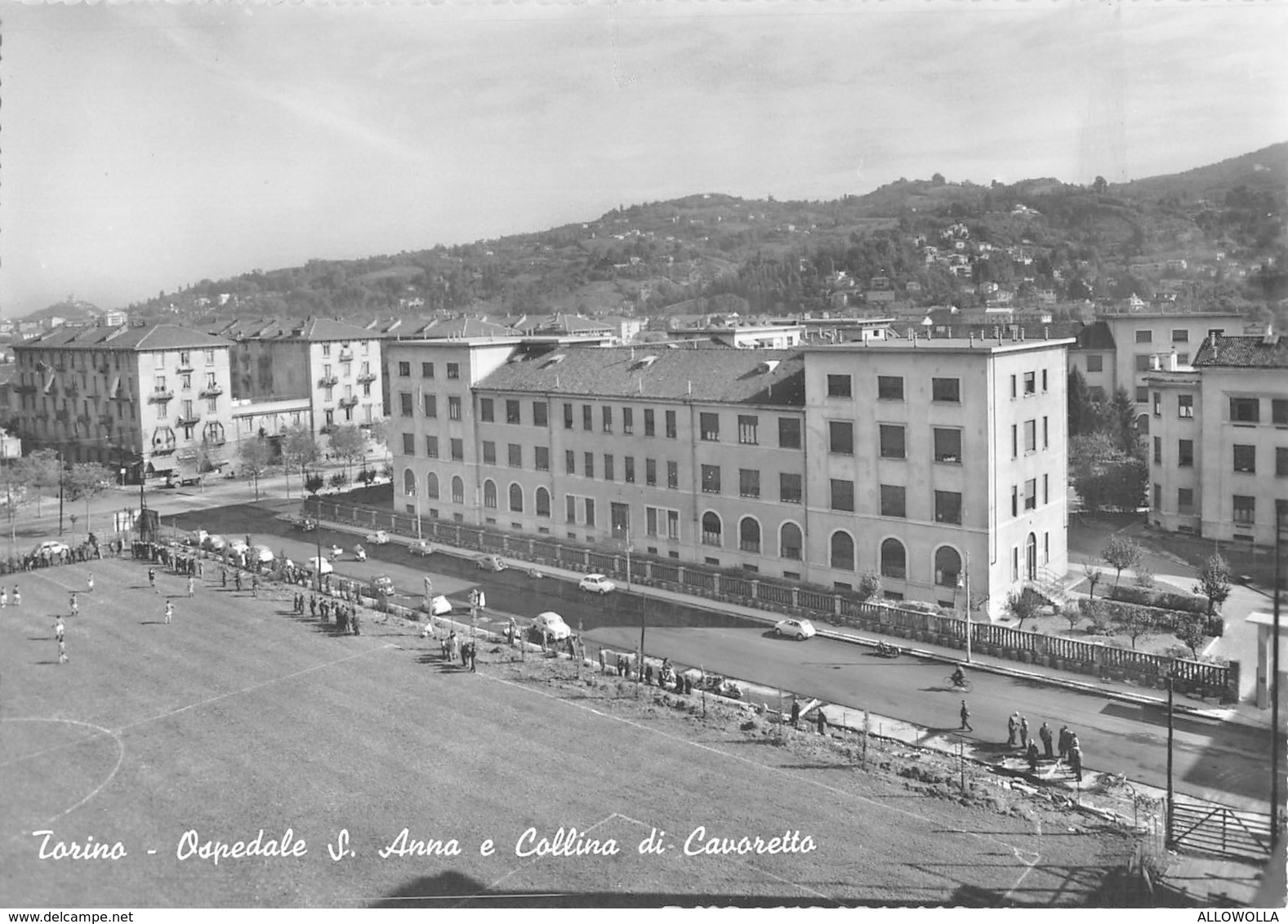 3815 " TORINO-OSPEDALE S. ANNA E COLLINA DI CAVORETTO " ANIMATA-FIAT 600,500 E ALTRE CART. POST. OR. NON SPED. - Santé & Hôpitaux