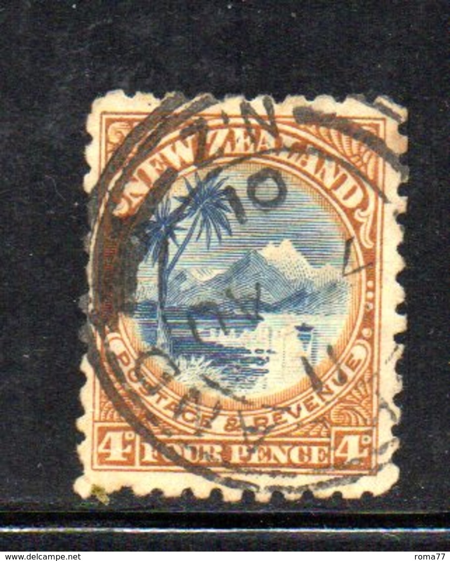 APR1061 - NEW NUOVA ZELANDA 1899 , 4 P. Usato Yvert 85 Senza Filigrana - Used Stamps