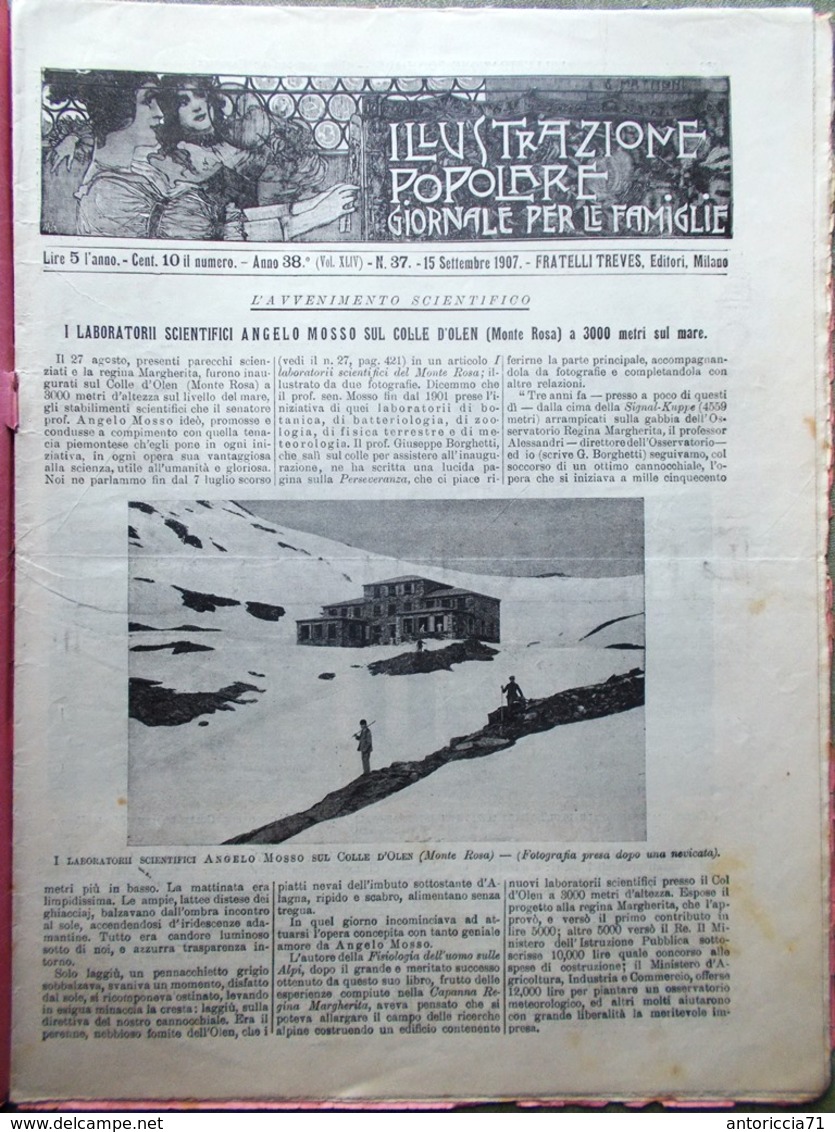 L'illustrazione Popolare 15 Settembre 1907 Eleonora Duse Angelo Mosso Sartorio - Altri & Non Classificati