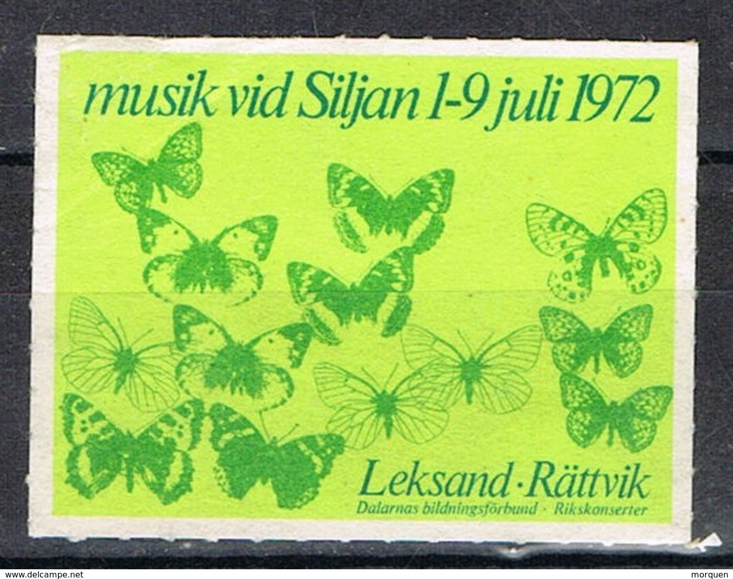 Viñeta, Label , Vignette LEKSAND - RATTVIK (Suecia) 1972. Musik Vid Siljan, Musica * - Plaatfouten En Curiosa