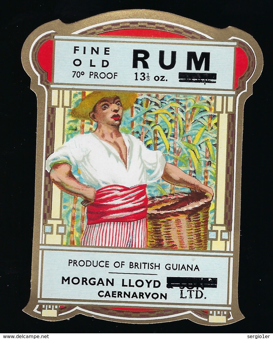 étiquette  Rhum Vieux Morgan Lloyd  Guyanne Anglaise  "homme" - Rhum