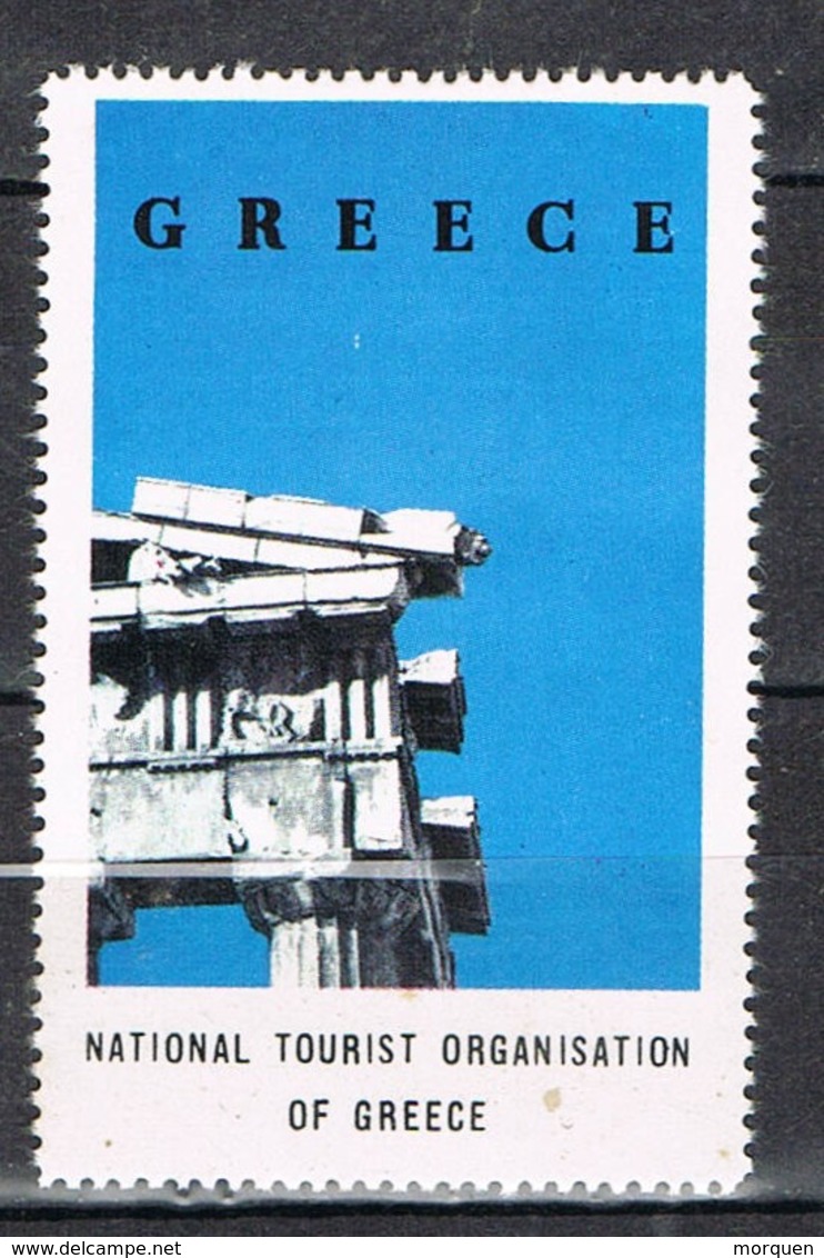 Viñeta, Label , Vignette GRECIA, Grece, Griechenland. Tourism, Turismo, Esquina Partenon ** - Plaatfouten En Curiosa