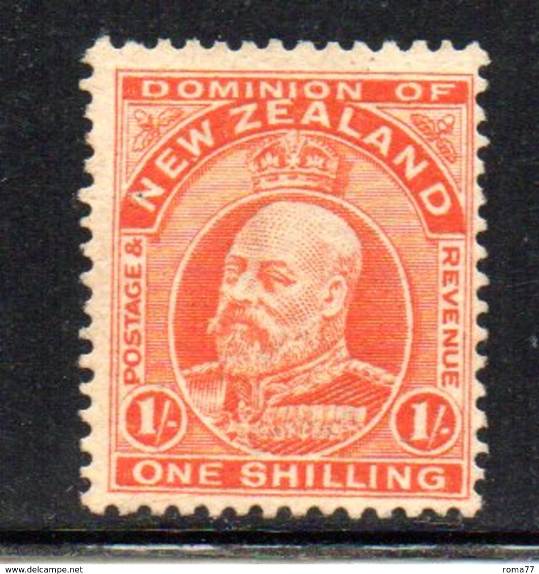 APR1074 - NEW NUOVA ZELANDA 1909 , 1 Sh . Nuovo Senza Gomma  Yvert 143   Filigrana  NZ/star. - Nuovi