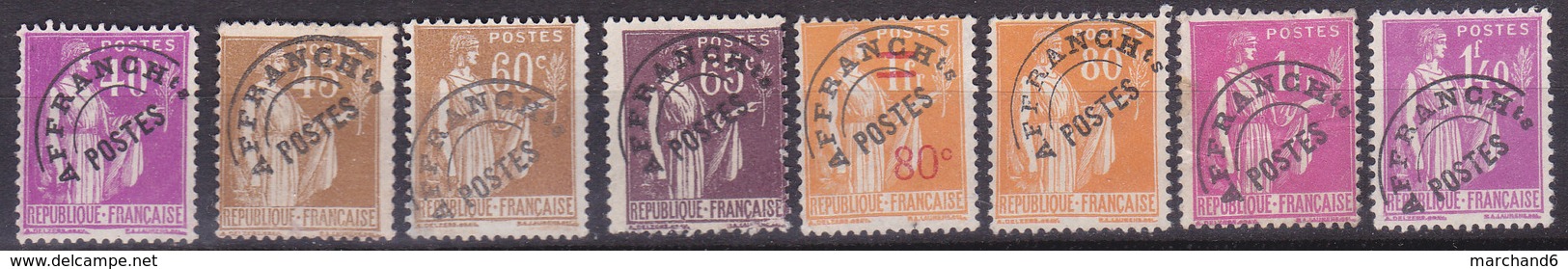 France Préoblitérés Type Paix N°70-71-72-73-74-75-76-77 Oblitérés - 1893-1947