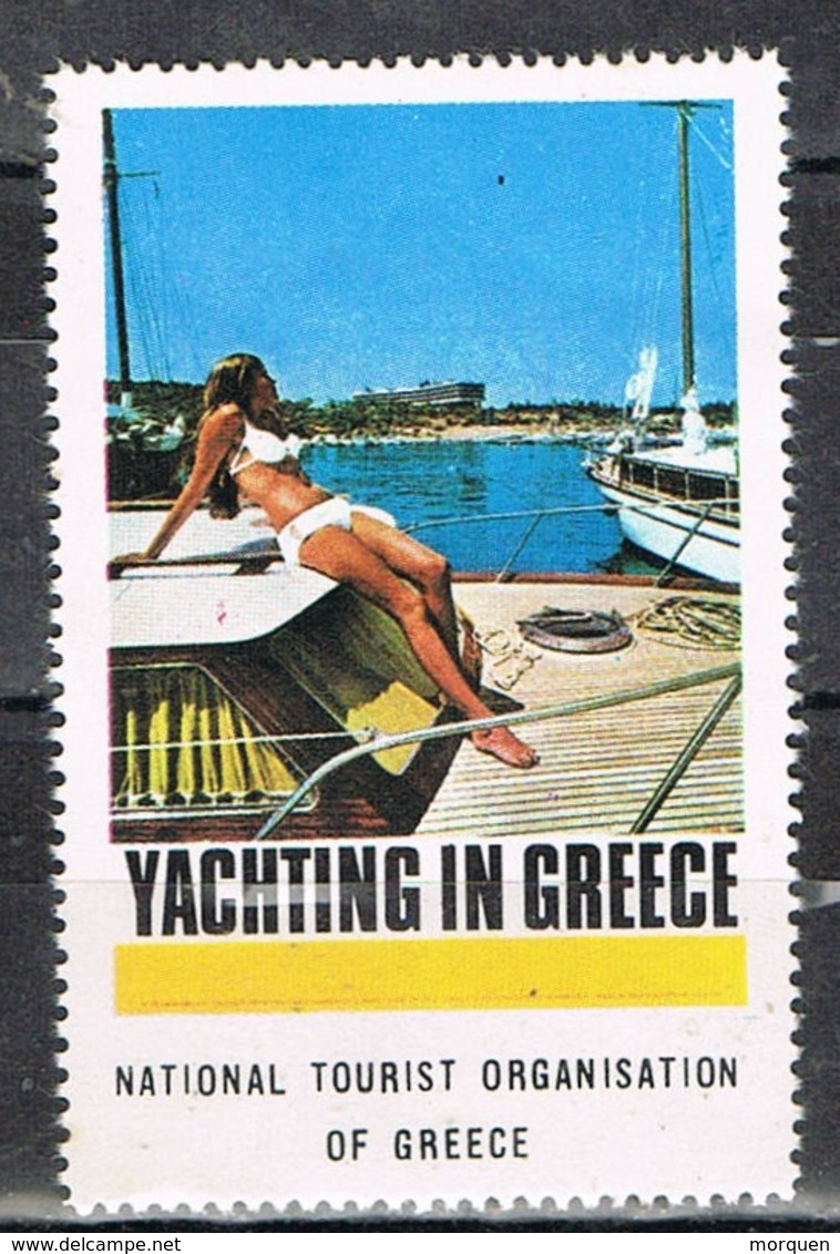 Viñeta, Label , Vignette GRECIA, Grece, Griechenland. Tourism, Turismo, Turista Y Yates ** - Variétés Et Curiosités