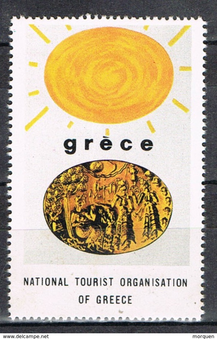 Viñeta, Label , Vignette GRECIA, Grece, Griechenland. Tourism, Turismo, MITOLOGIA Medallon ** - Variedades Y Curiosidades