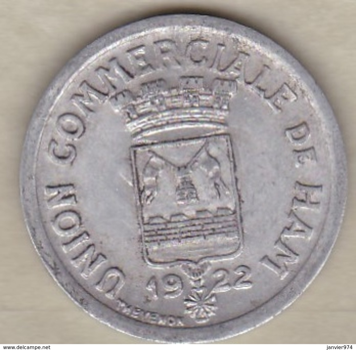 80. Somme. Ham. Union Commerciale. 25 Centimes 1922, En Aluminium - Monétaires / De Nécessité