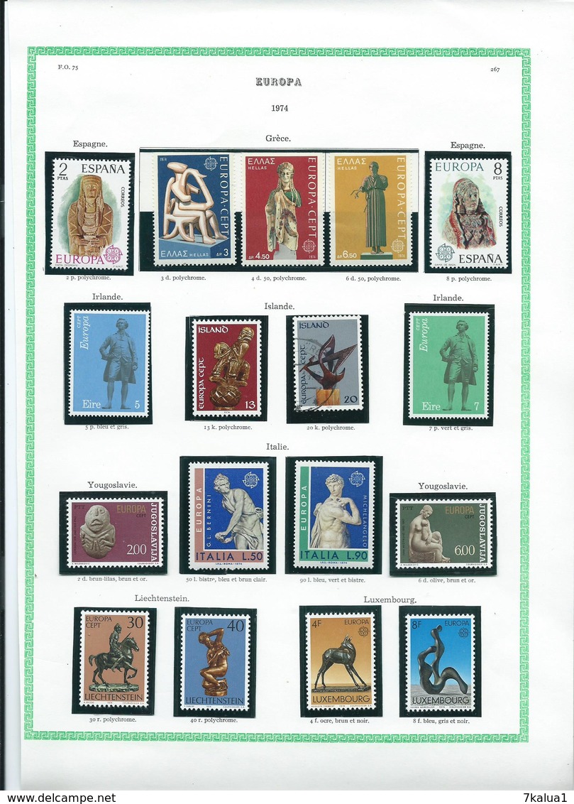 EUROPA. Lot / Vrac Majorité Neufs ** Divers Pays Sur 14 Pages. - Collections (sans Albums)