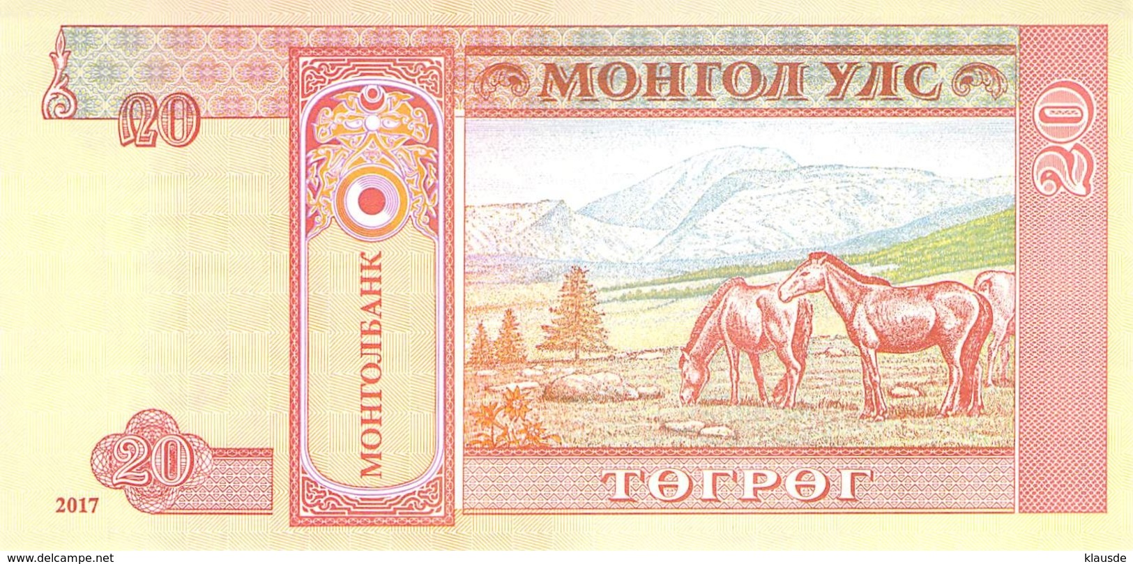 20 Tugrik Mongolei 2017 UNC - Mongolie