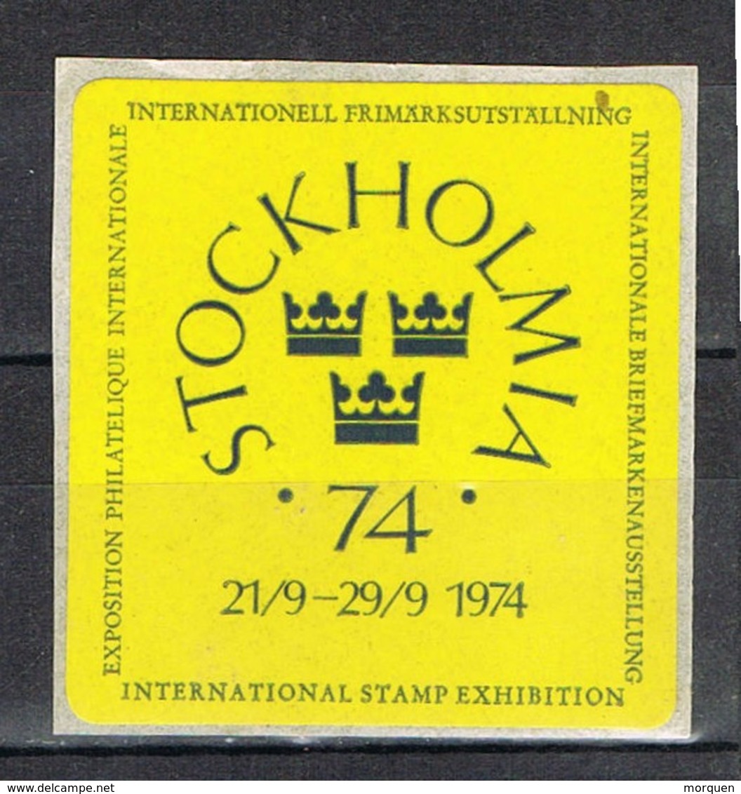Viñeta, Label , Vignette SUECIA, Sverige 1974. Exposicion STOCKHOLMIA ** - Errors, Freaks & Oddities (EFO)