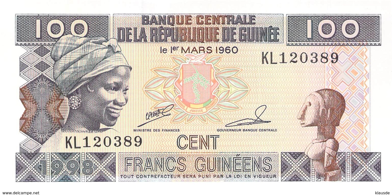 100 Cent Francs Guines 1960 UNC - Guinée