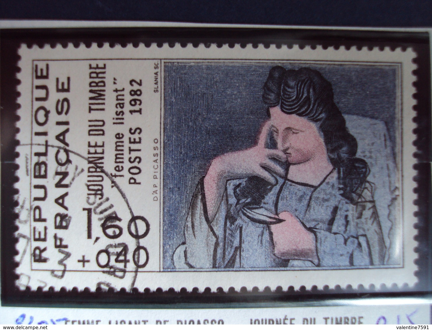 1982  - Timbre Oblitéré N°   2205    "  Femme Lisant, De Picasso, Journée Du Timbre    "      0.15 - Oblitérés