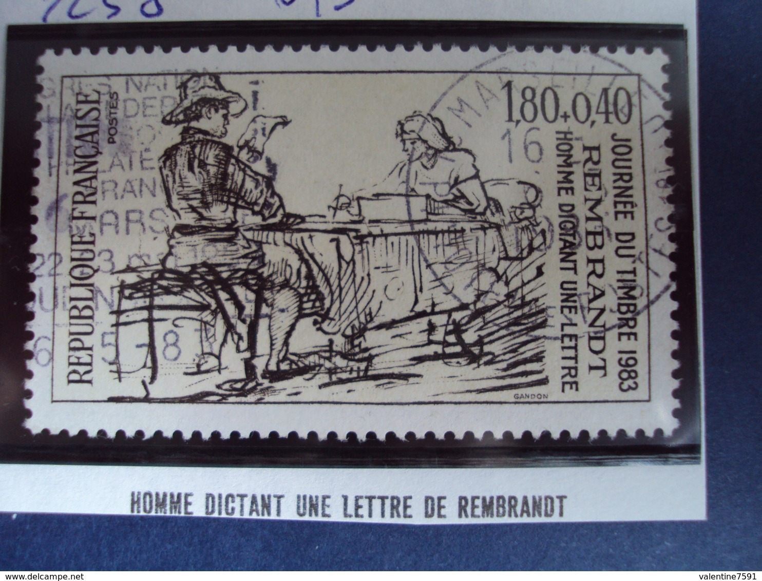 1983  - Timbre Oblitéré N°   2258    " Homme Dictant Une Lettre De Rembrandt     "  0.50 - Used Stamps