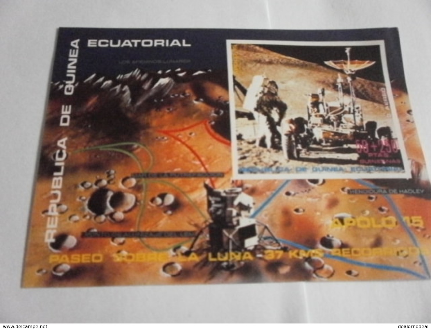 Miniature Sheet Imperf Apollo 15 Space Exploration - Equatorial Guinea