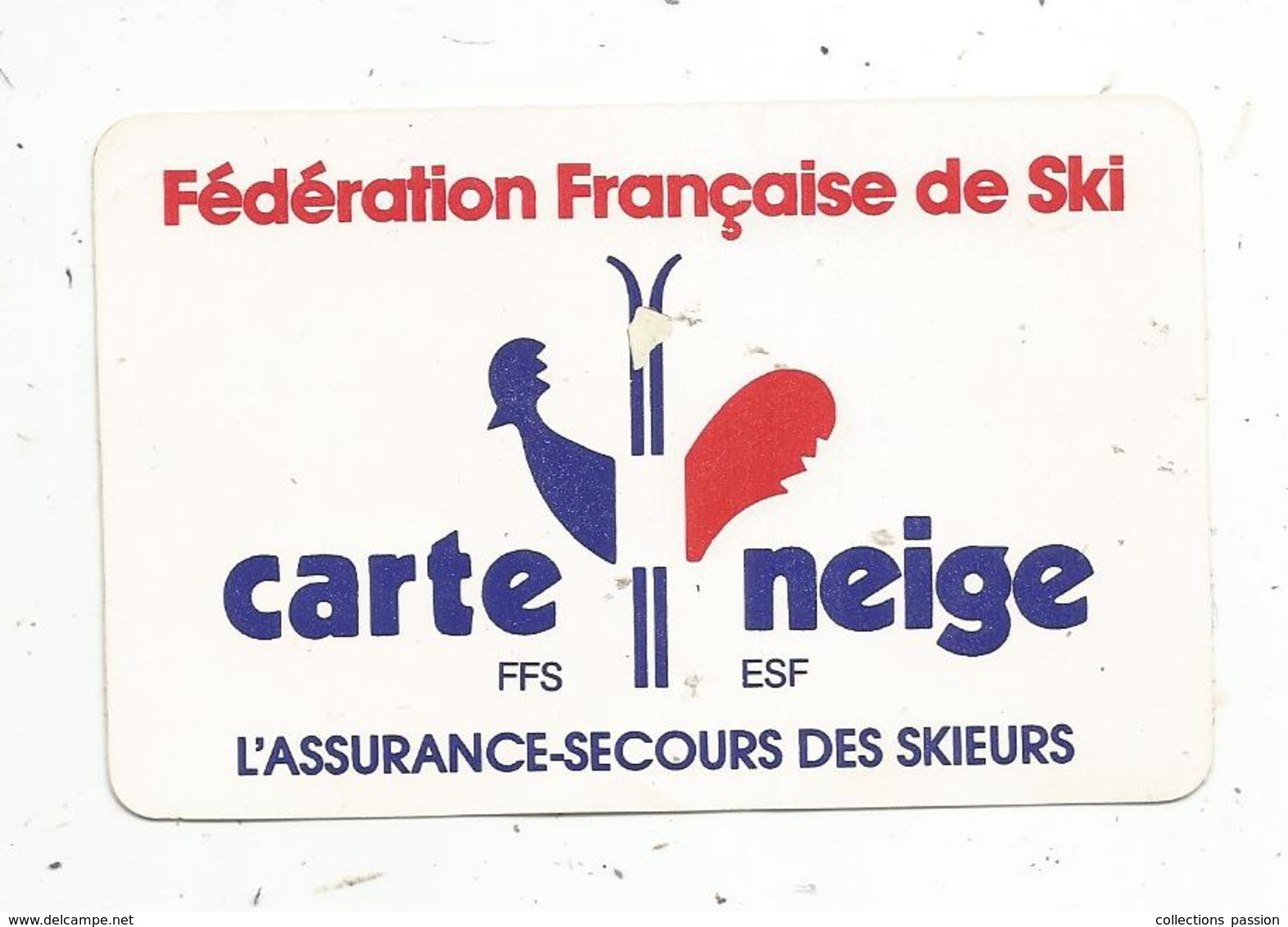 Autocollant , Sports ,fédération Française De Ski ,  CARTE NEIGE ,l'assurance-secours Des Skieurs - Autocollants