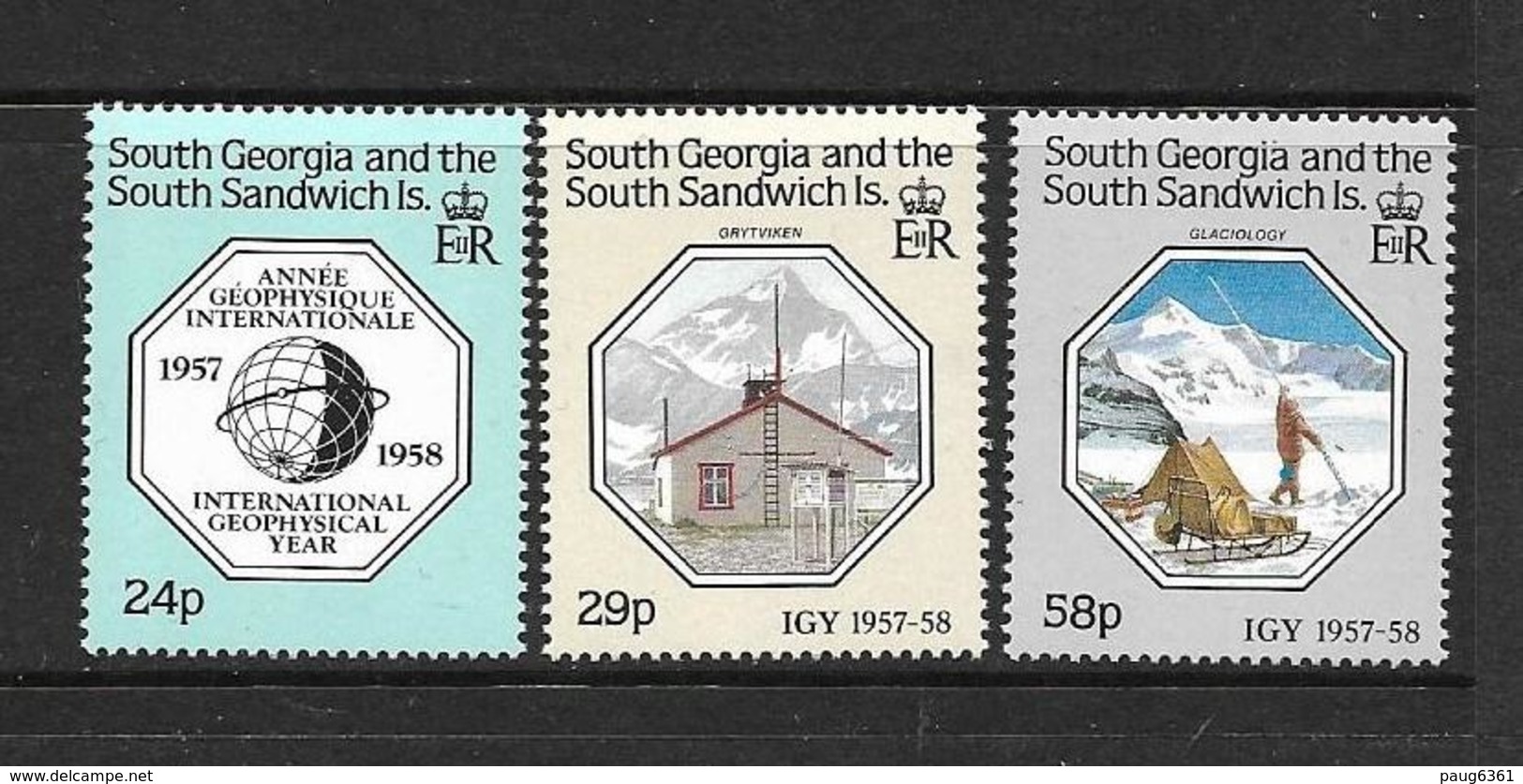 GEORGIE DU SUD 1987 ANNEE GEOPHYSIQUE  YVERT N°181/83  NEUF MNH** - Zuid-Georgia