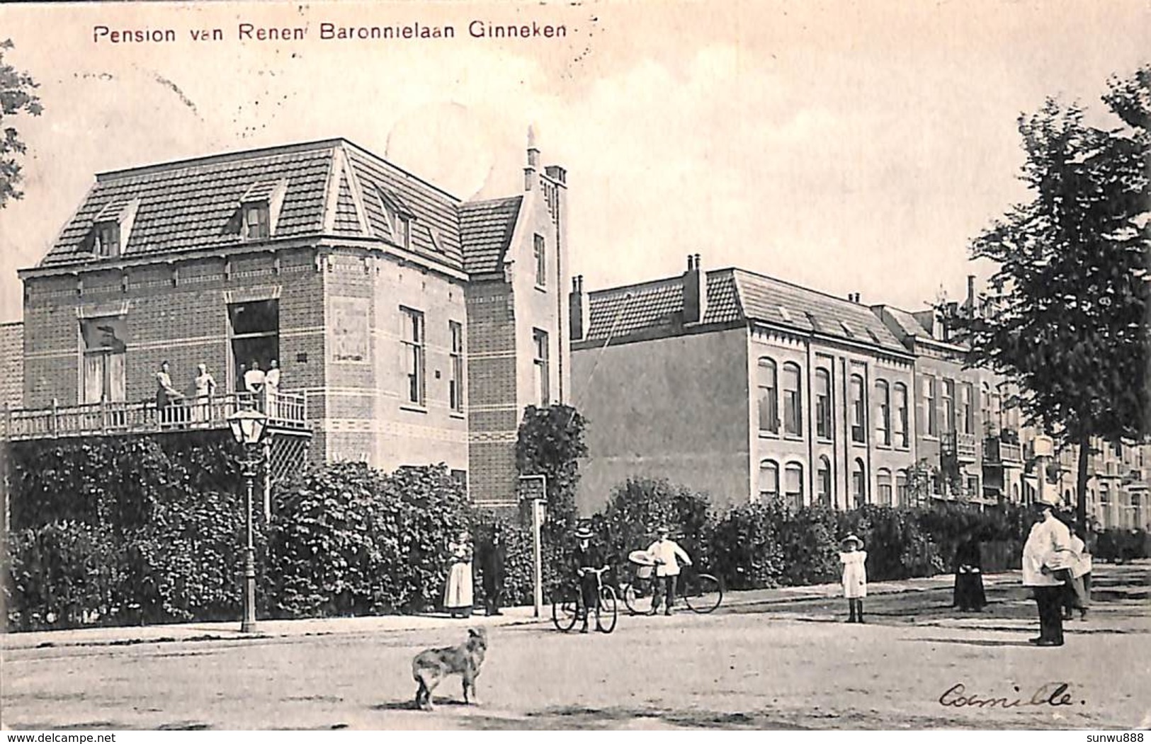 Ginneken - Pension Van Renen, Baronnielaan (animatie, 1906, Foto A. Van Erp) - Breda