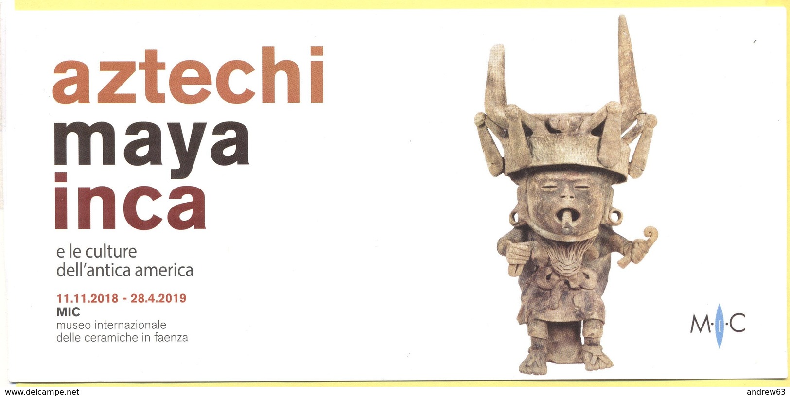 Museo Delle Ceramiche Di Faenza - Mostra "Aztechi, Maya, Inca E Le Culture Dell'antica America" -Volantino Pubblicitario - Programmi
