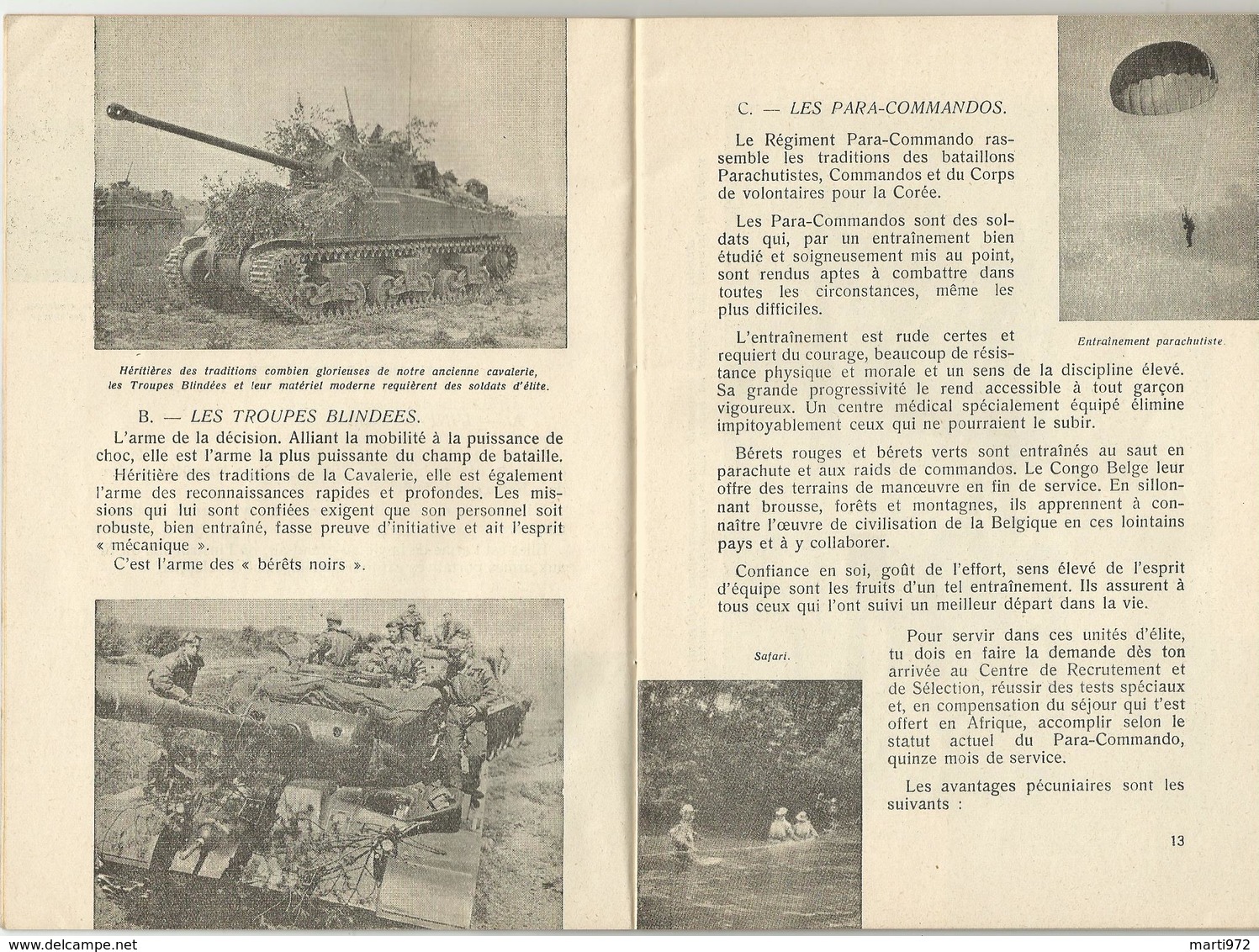 ABL Armée belge Leger Bienvenue aux miliciens levée 1961 brochure  15 photos Congo