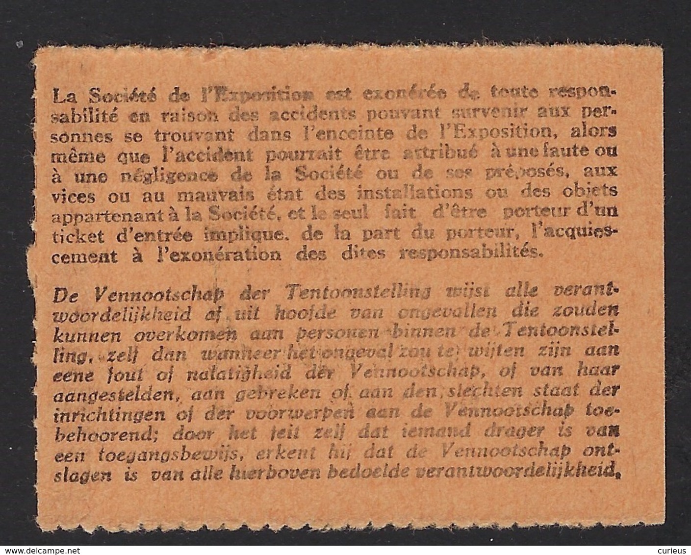 TICKET D'ENTREE * TOEGANGSBEWIJS * 3 FR * EXPOSITION INTERNATIONALE 1935 BRUXELLES * WERELDTENTOONSTELLING * - Tickets D'entrée
