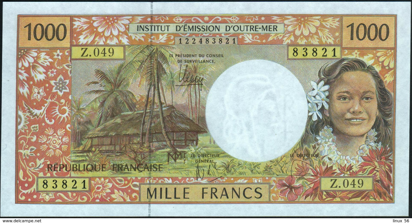 FRENCH PACIFIC TERRITORIES - 1.000 Francs Nd.(1992-2013) UNC P.2 L - French Pacific Territories (1992-...)