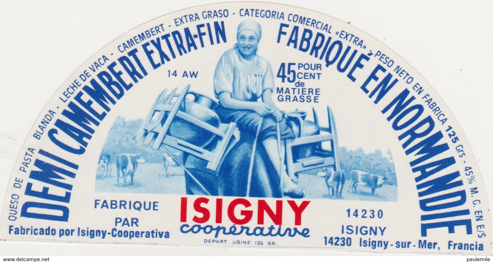 ETIQUETTE DE DEMI CAMEMBERT ISIGNY STE MERE - Fromage