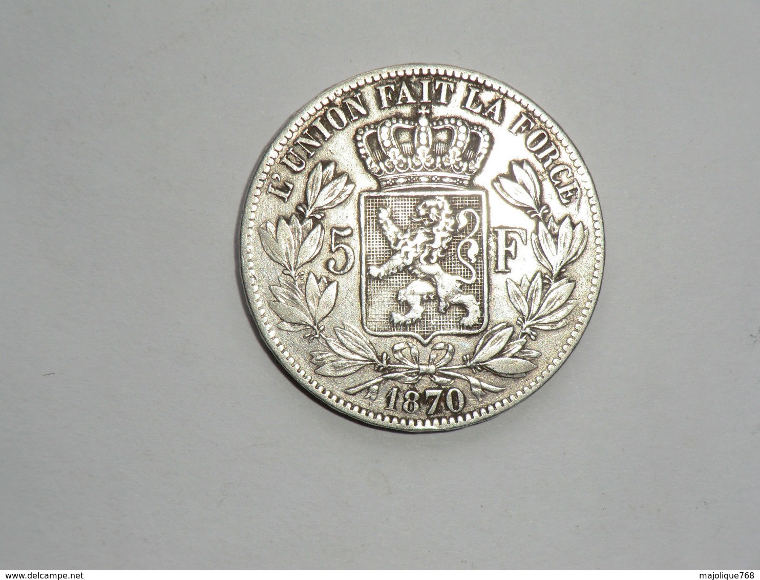 Monnaie De Belgique - 5 Francs 1870 Argent En TTB - 5 Francs
