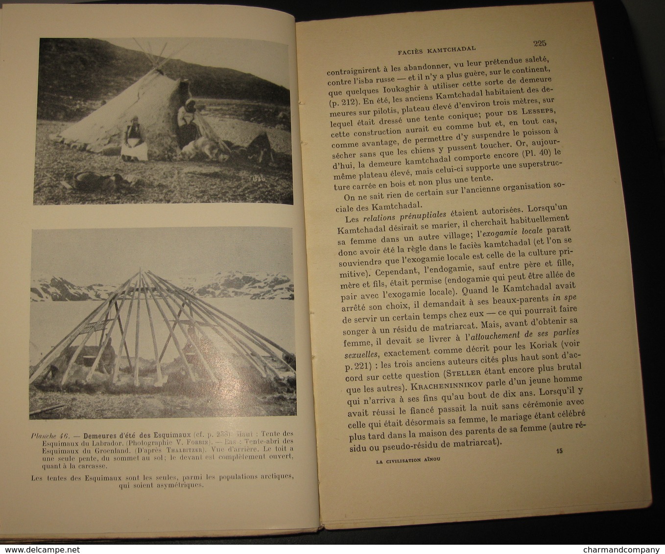 1937 G. MONTANDON Japon la Civilisation AÏNOU et les cultures arctiques Faciès Lapon-Esquimau - Voir table des matière