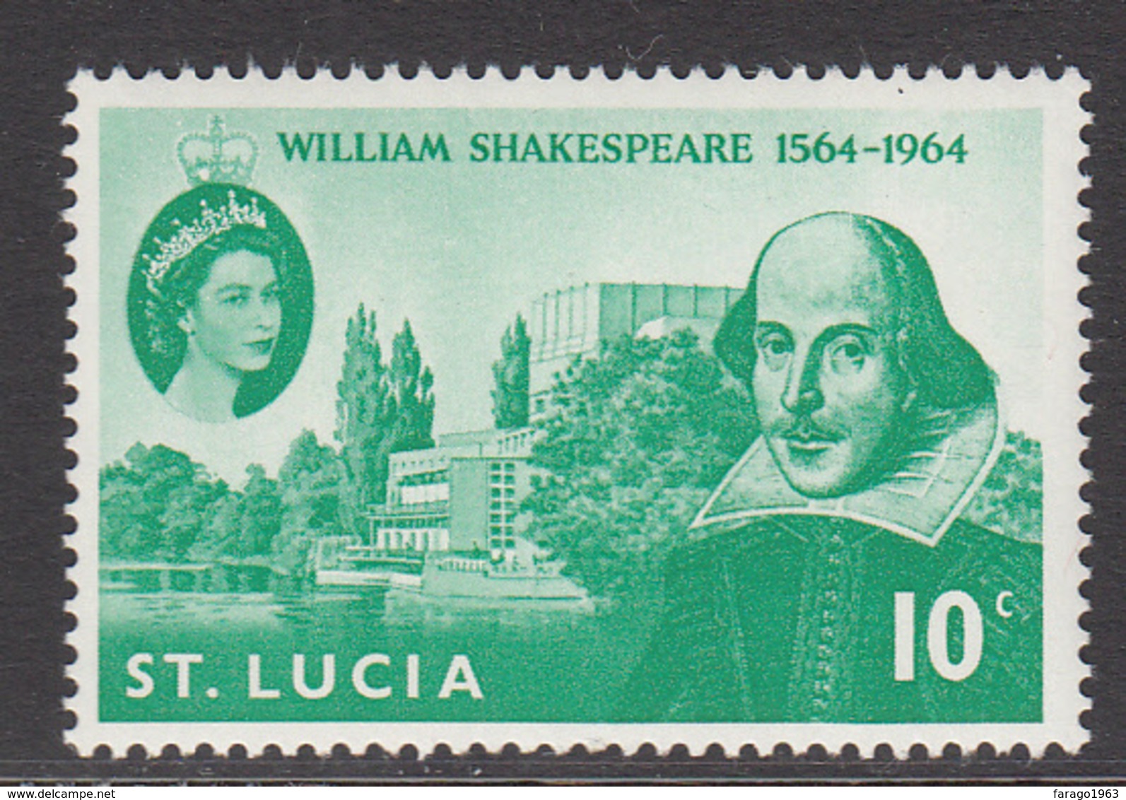 1964 St. Lucia  Shakespeare Drama Literature Complete Set Of 1 MNH - St.Lucie (1979-...)