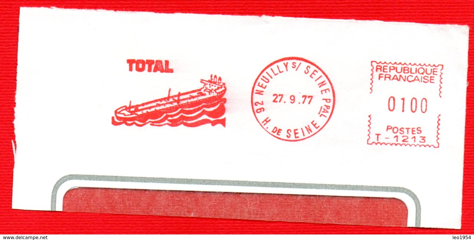 1977 PETROLIERA TOTAL - METER STAMP EMA FREISTEMPEL AFFRANCATURA MECCANICA - Pétrole