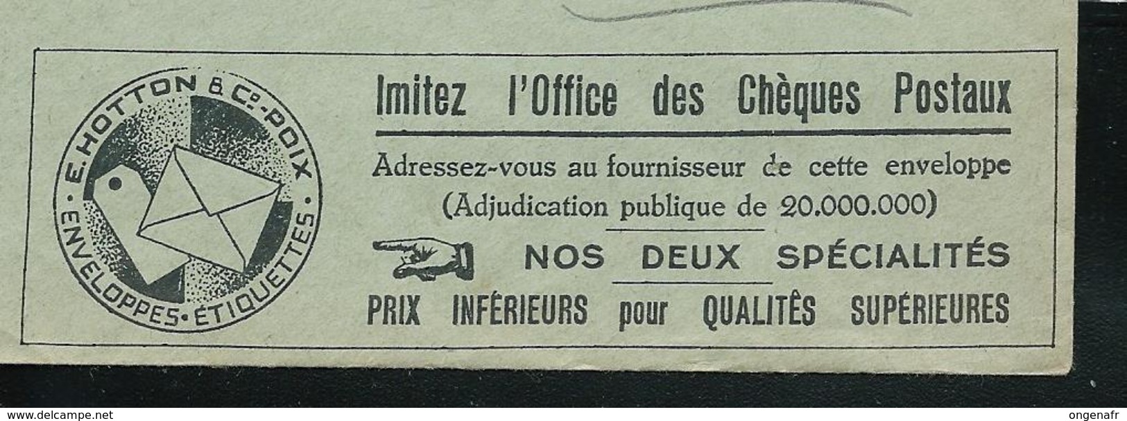 Belgique: Env. Des CCP - Pubs: Tous Les Accus Se Vendent; Se Réparent -  Agrafeuses -  Obl. 31/12/1935 - Electricité