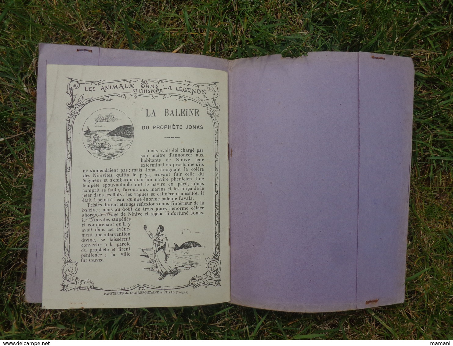 Protege Cahier L'indispensable Avec Son Cahier La Baleine Du Prophete Jonas-ordre Et Proprete Sont Les Grandes Vertus .. - Autres & Non Classés