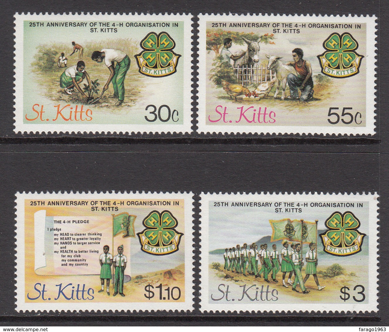 1984 St. Kitts 4-H Organisation  Complete Set Of 4 MNH - St.Kitts E Nevis ( 1983-...)