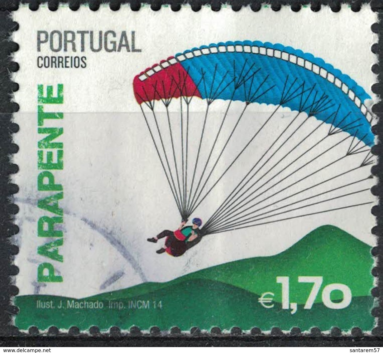 Portugal 2014 Oblitéré Used Sports Extrêmes Parapente SU - Oblitérés