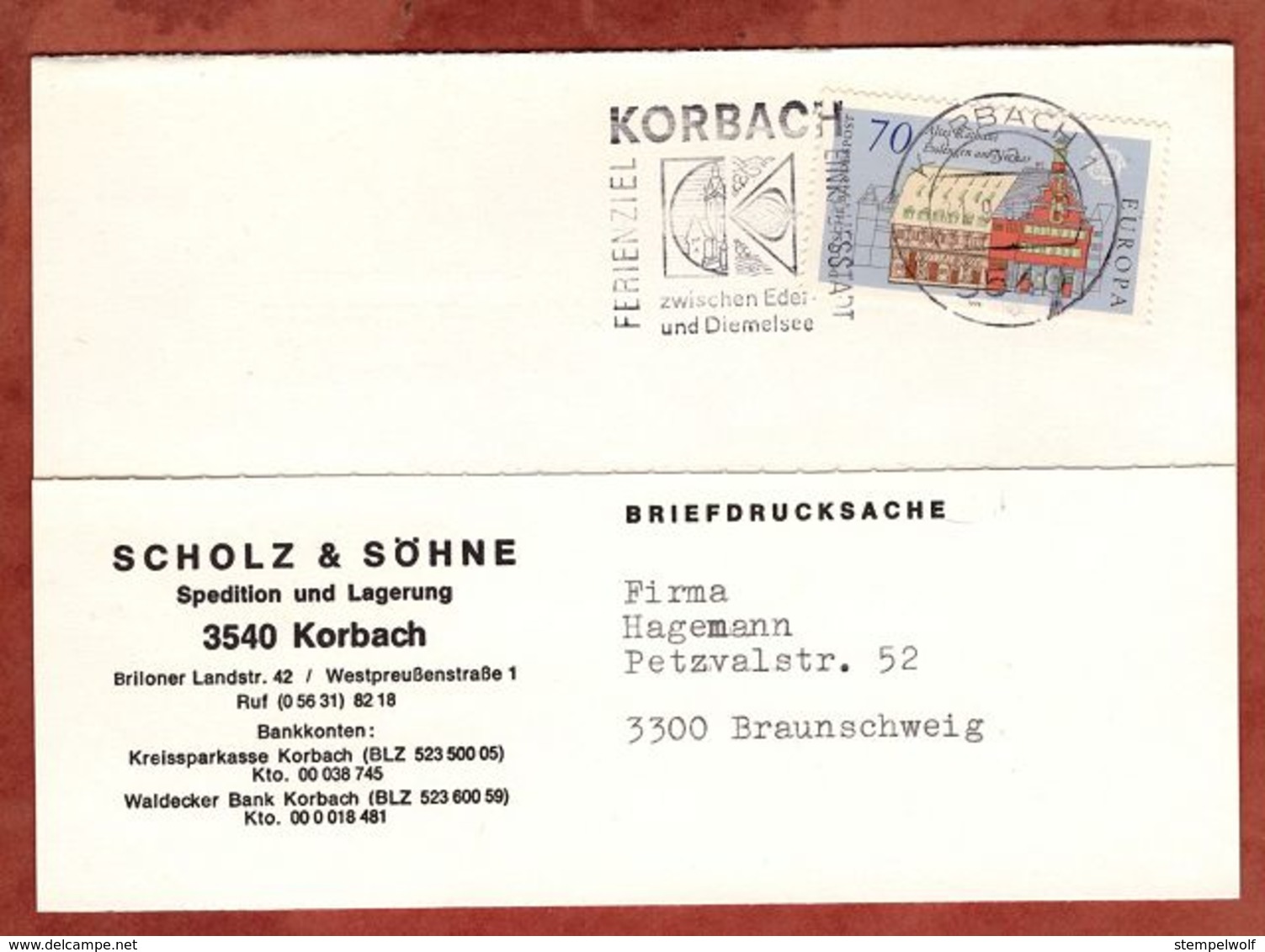 Karte, Europa Esslingen, MS Korbach, Nach Braunschweig 1983 (73854) - Briefe U. Dokumente
