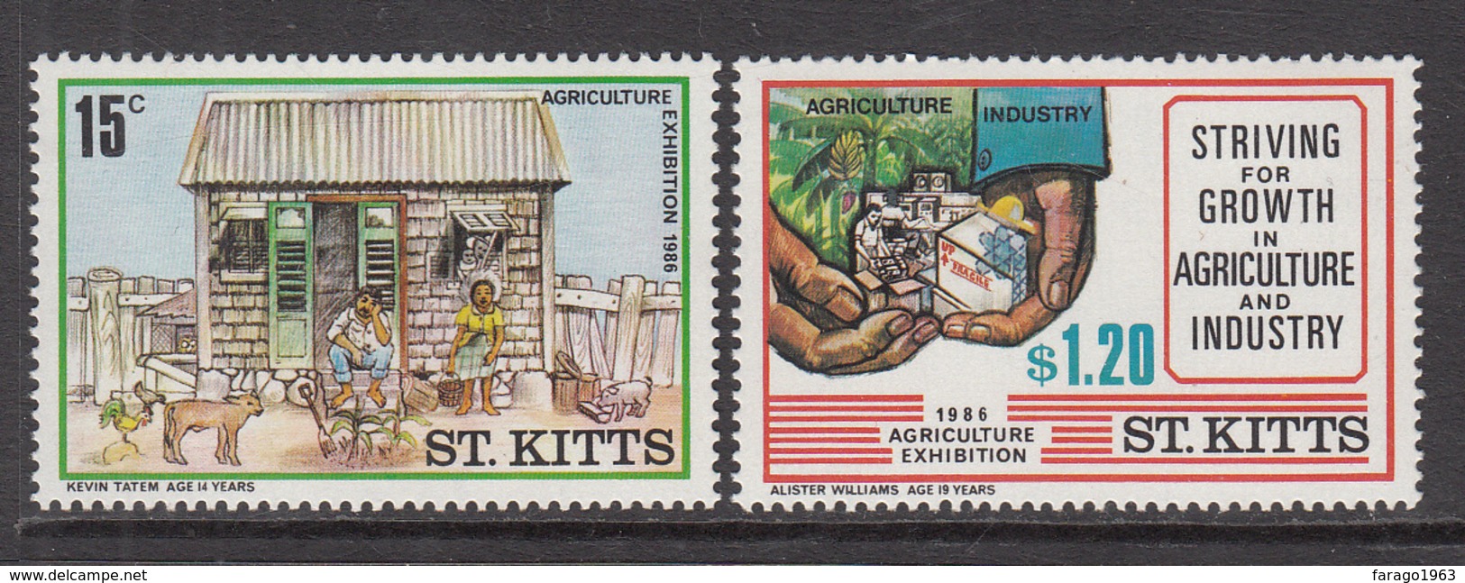 1986 St. Kitts Agriculture Exhibition  Complete Set Of 2 MNH - St.Kitts E Nevis ( 1983-...)