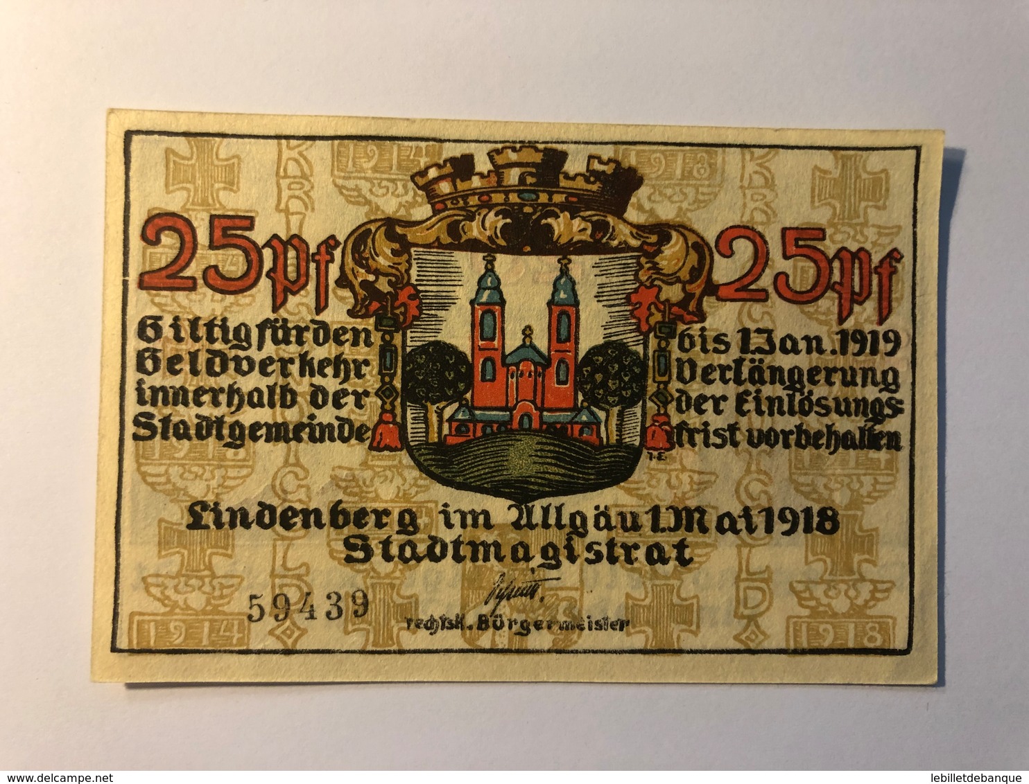 Allemagne Notgeld Lindenberg 25 Pfennig - Collections