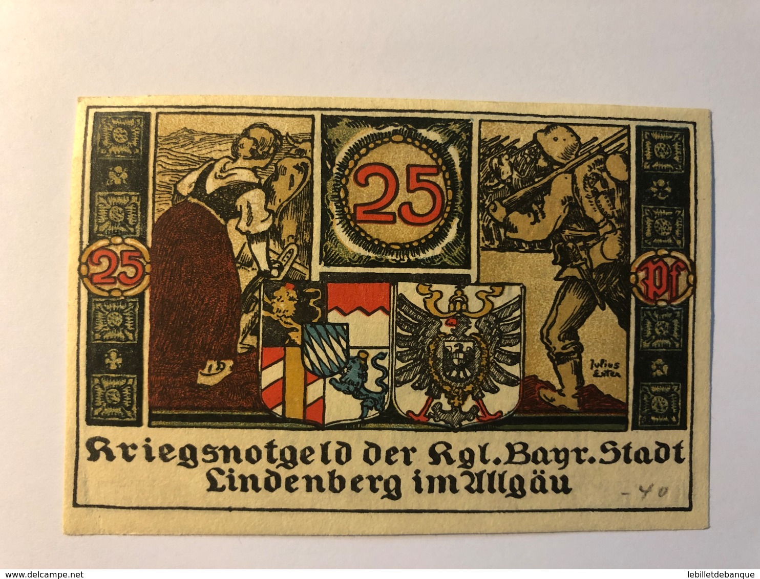 Allemagne Notgeld Lindenberg 25 Pfennig - Collections