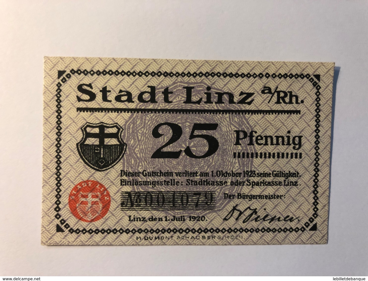 Allemagne Notgeld Linz 25 Pfennig - Collections