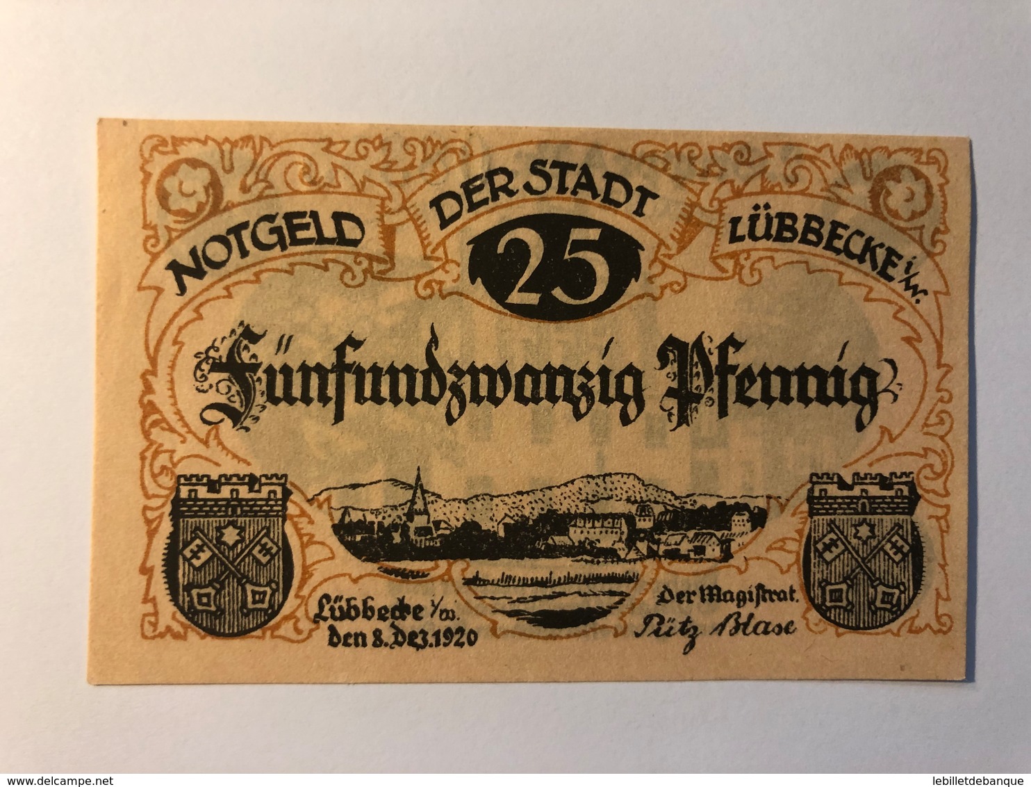 Allemagne Notgeld Lubbecke 25 Pfennig - Collections