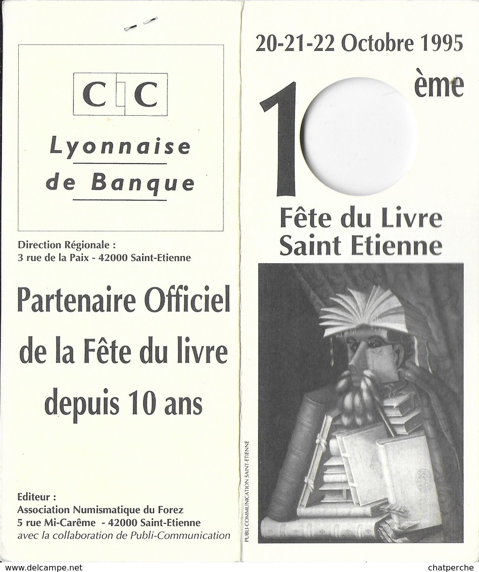 MÉDAILLE L’ÉCU DE SAINT ETIENNE 42 LOIRE 3 ÉCUS  PUBLICITÉ FÊTE DU LIVRE 1995 CIC - Autres & Non Classés