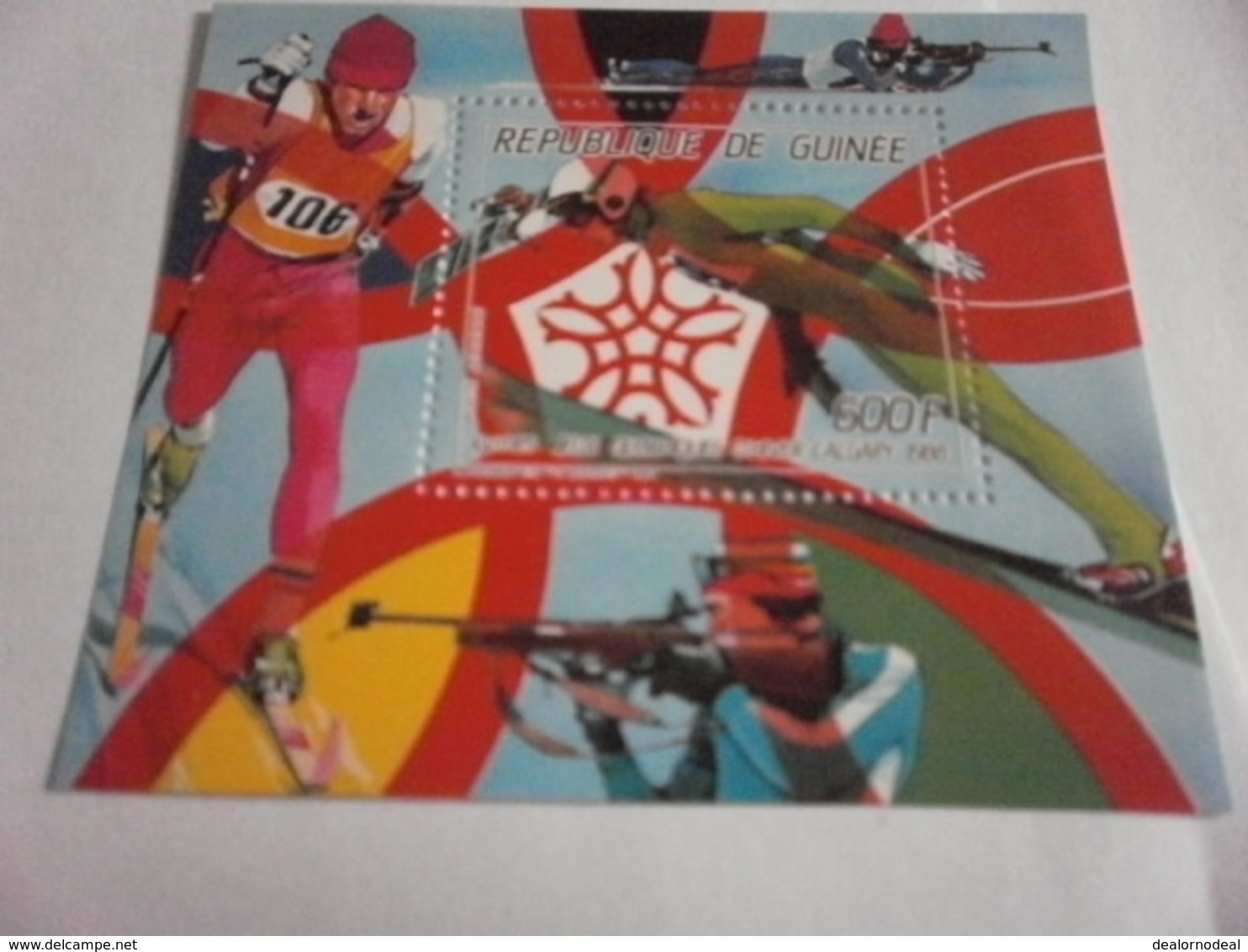 Miniature Sheet Perf Calgary 1988 Winter Olympics - Guinea (1958-...)