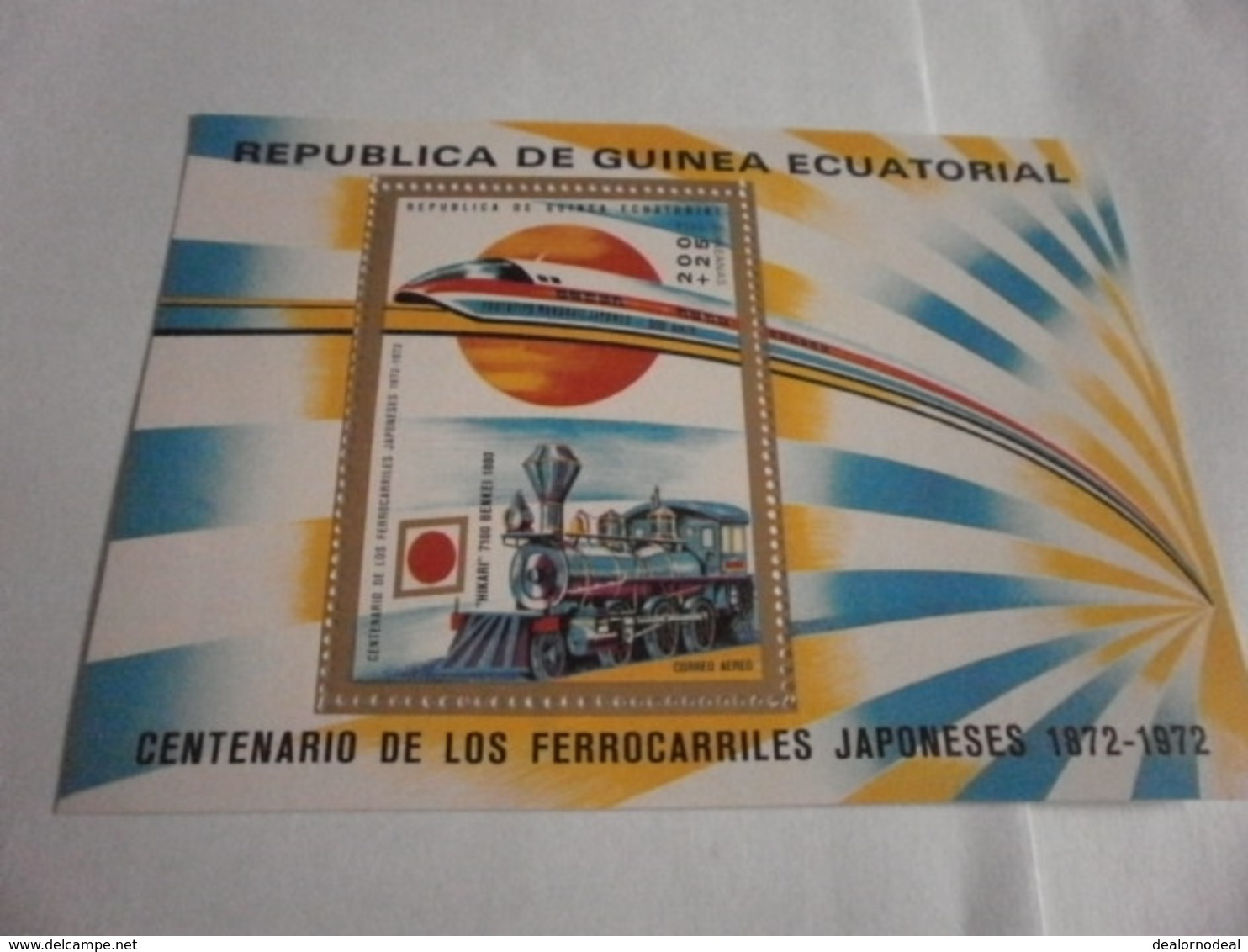 Miniature Sheet Perf 100 Years Of Japanese Trains - Equatoriaal Guinea