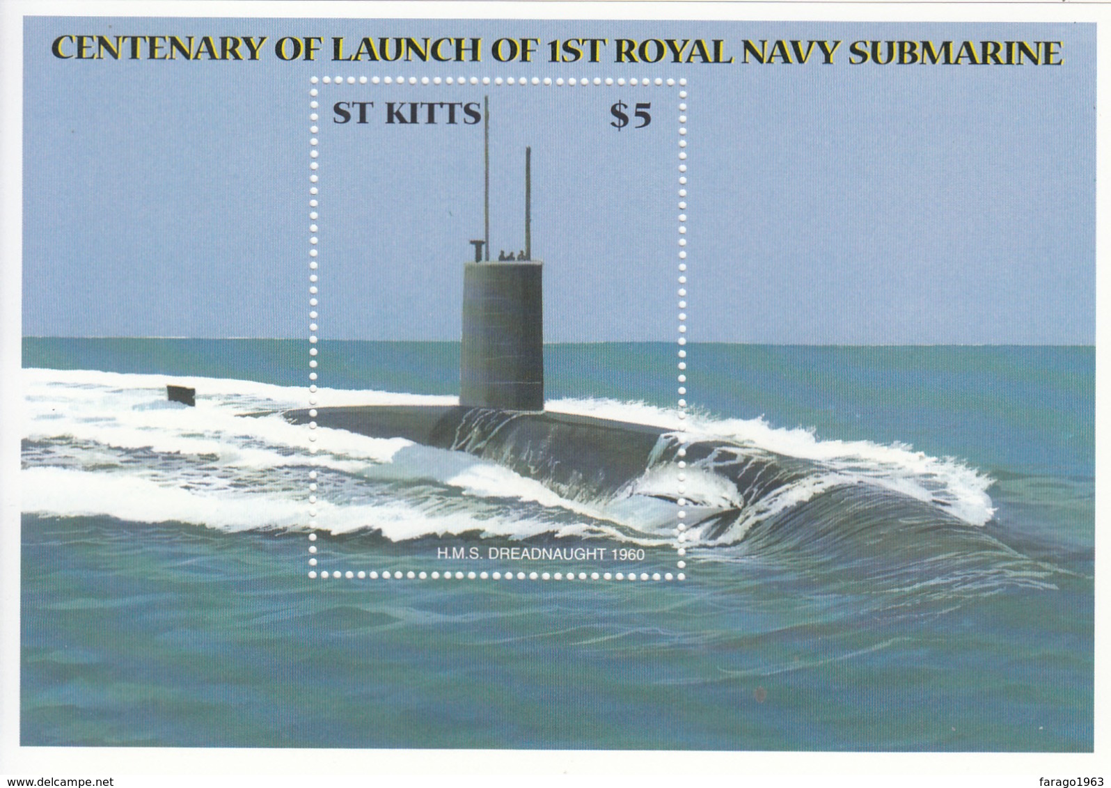 2001 St. Kitts Royal Navy Submarine Ships Military Complete Set Of 2 Sheets MNH - St.Kitts-et-Nevis ( 1983-...)