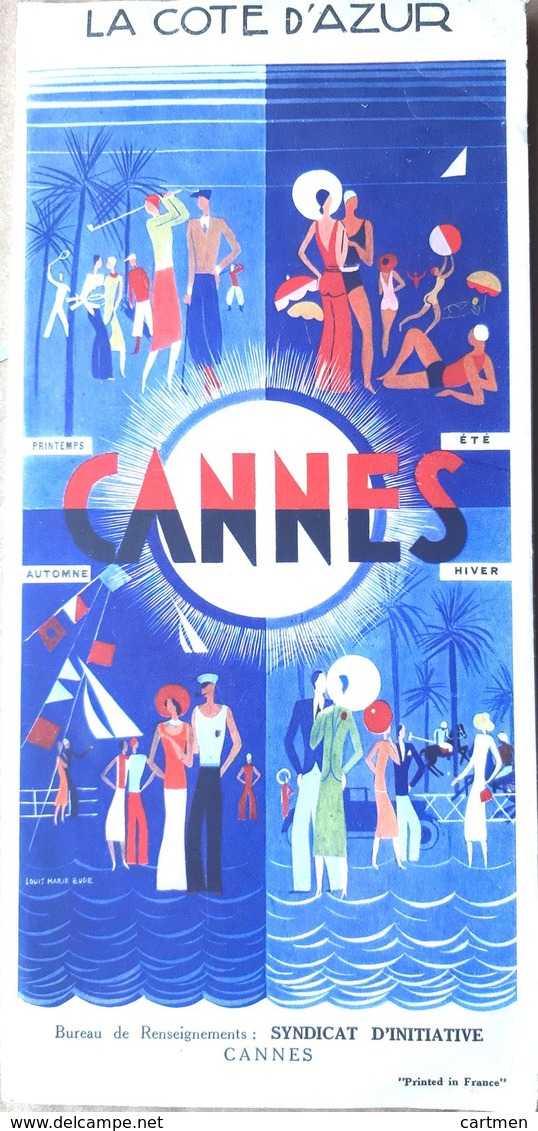 06 CANNES DEPLIANT TOURISTIQUE ANNEE 1930 GOLF  LUXE MODE - Mouthe