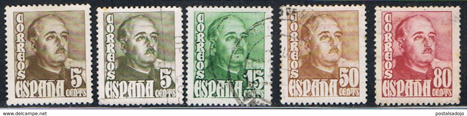 (1E 160) ESPAÑA // YVERT 764,764A,765,770,773A // EDIFIL 1020,1020A,10211022,1023 // 1948 - Used Stamps